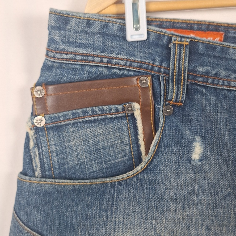 Pepe Jeans London Vintage Y2K Embroidered Dragon Tiger Denim Shorts Jorts Blue - Picture 3 of 16